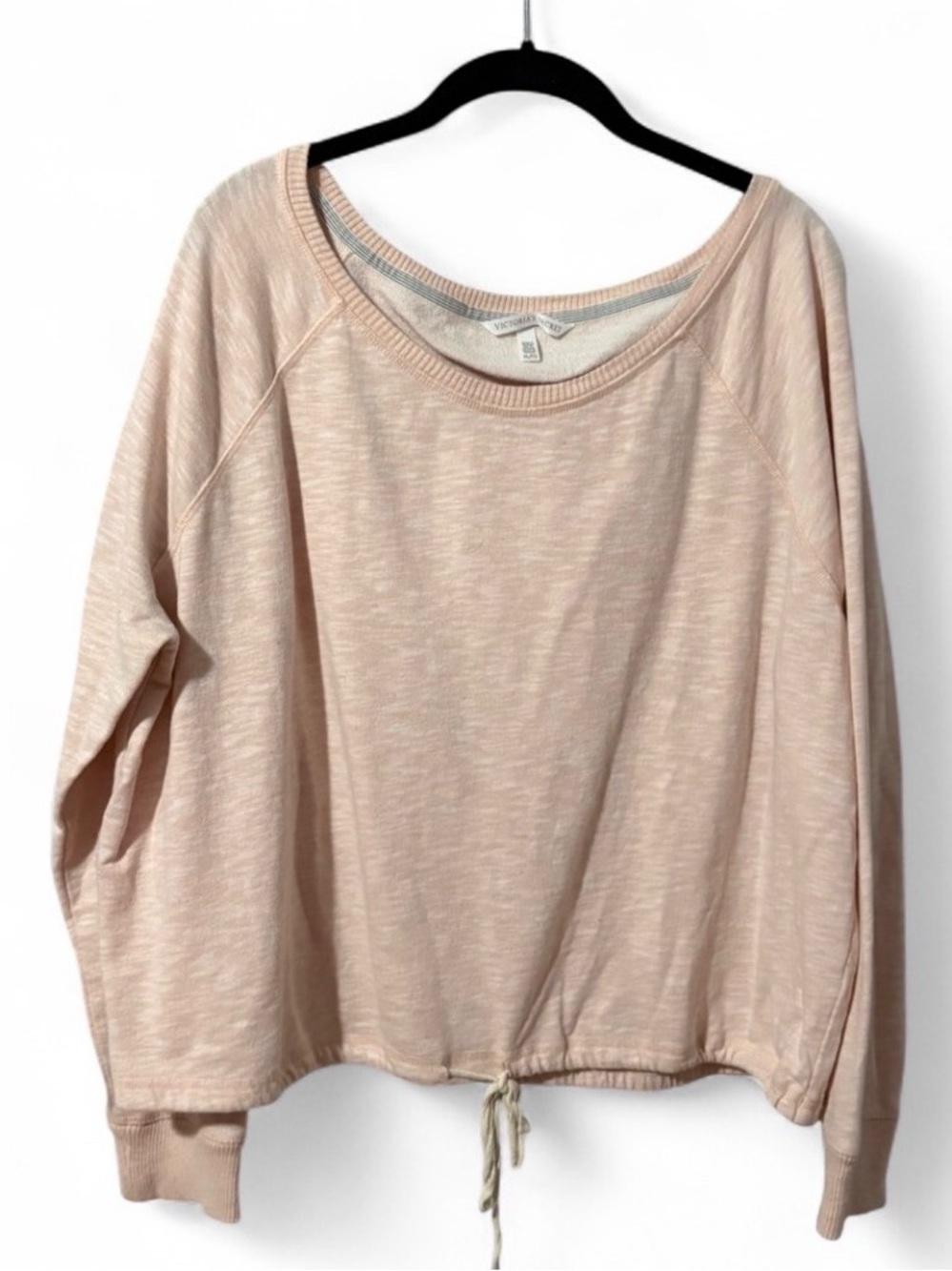 Victoria’s Secret Blush Pink Lightweight Lounge Sweatshirt Drawstring Hem XL